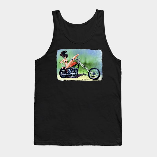 Bikini Motorcycle Girl Tank Top by Juan Alvarez & Jorge Gomez Shop